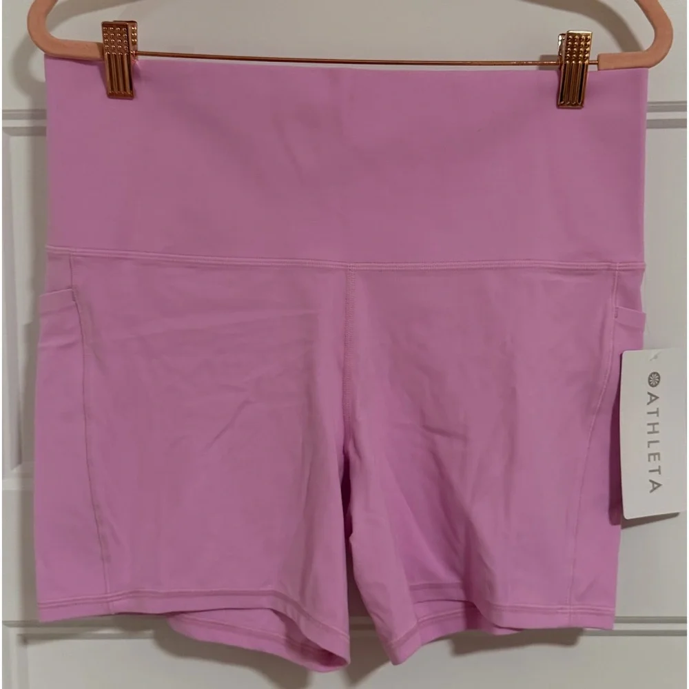 Athleta “Opaque Lilac” Salutation Stash Pocket 5” Short NWT SZ 1X - Picture 6 of 12